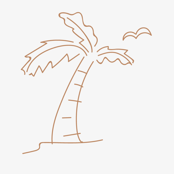 手绘的椰子树免抠