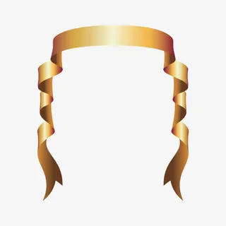 豪华金色立体飘带形图案免抠