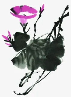 水墨牵牛花免抠 水墨牵牛花免抠