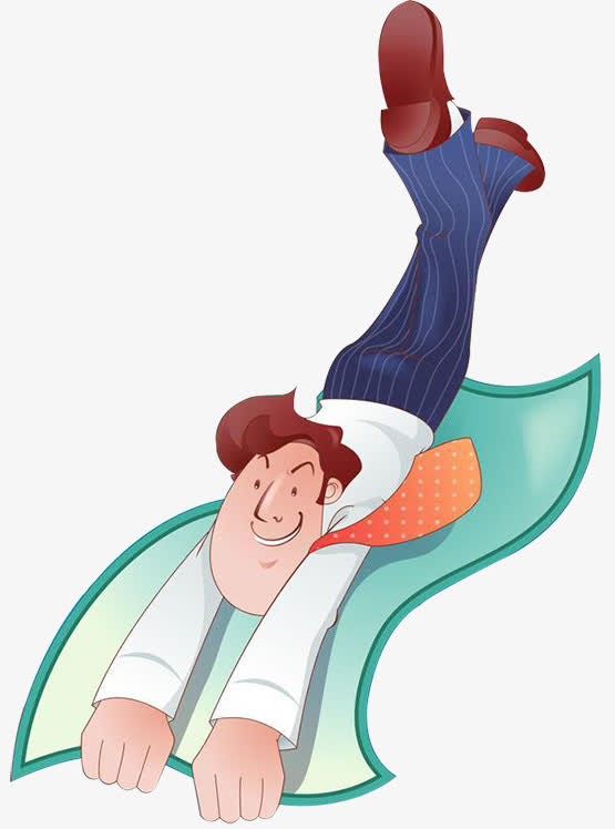 卡通儿童装饰画男士魔法飞毯免抠
