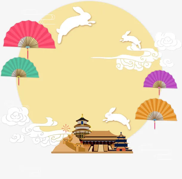 中秋传统图案装饰免抠