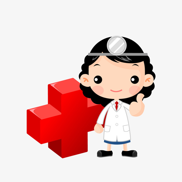 红十字会医生女孩矢量图免抠