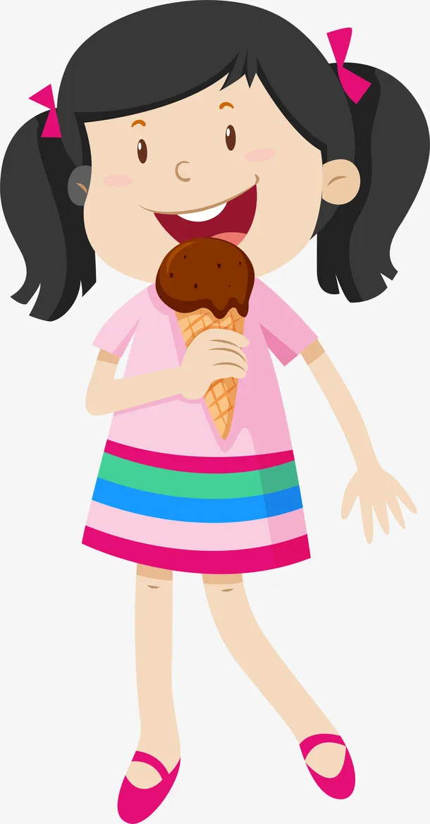 微笑卡通冰淇淋女孩免抠