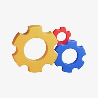 C4D立体3D模型卡通齿轮免抠