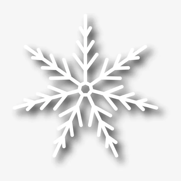 手绘白色雪花免抠