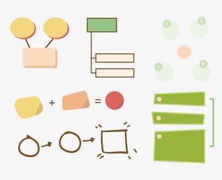 矢量可爱清新彩色卡通思维导图免抠