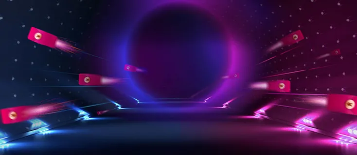 双12蓝色扁平几何海报banner背景高清