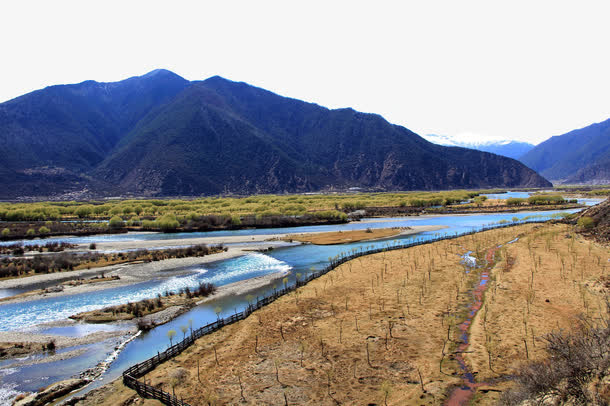 林芝尼洋河风景图免抠
