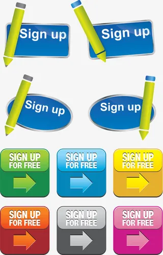 网页注册标签按钮矢量图免抠