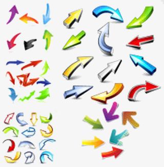 彩色立体感轮播箭头免抠