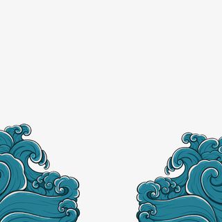 国风手绘海浪元素免抠漂浮其他元素
