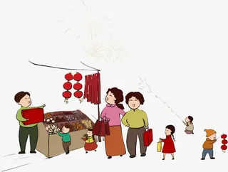 置办年货喜庆过年免抠