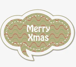 卡通创意圣诞对话框免抠图免抠