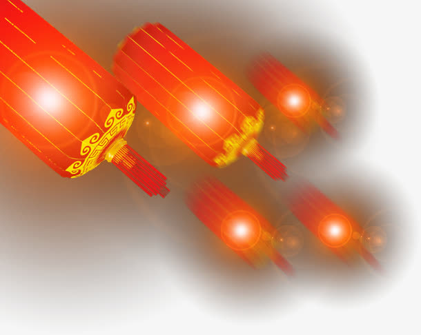 炫彩灯笼矢量元素免抠