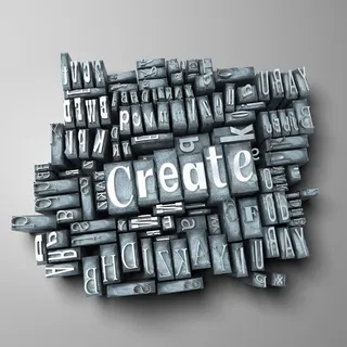 CREDTE等字母立体背景