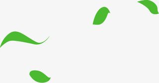 绿色卡通叶片手绘人物免抠