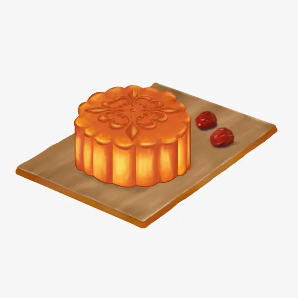 手绘五仁月饼食物免抠图免抠