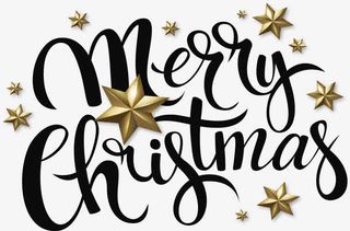 金色圣诞六角星圣诞快乐免抠