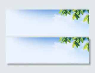 清新蓝天绿叶背景高清