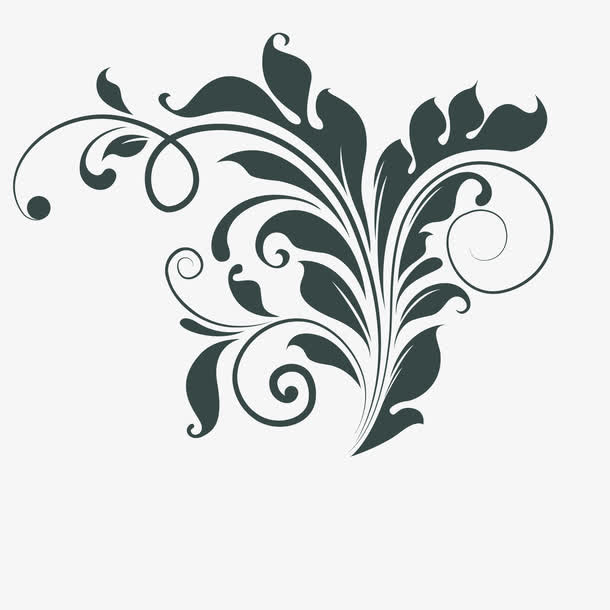 深绿缠绕的花藤矢量素材免抠