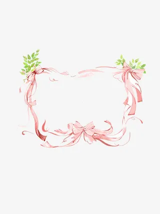 绿叶花朵边框免抠