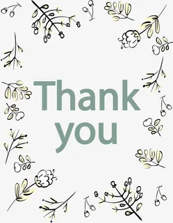 手绘树枝感谢卡免抠
