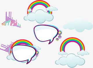 矢量炫彩对话框免抠