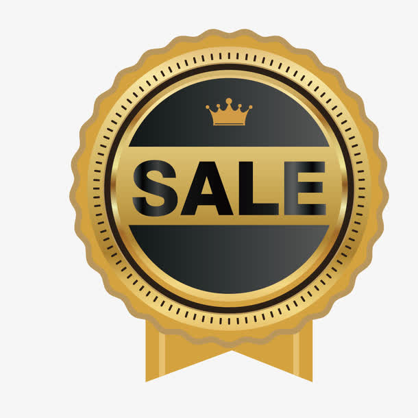金色促销标签免抠