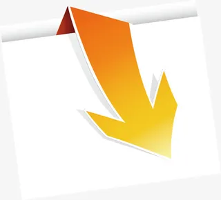 黄色箭头手绘元素免抠