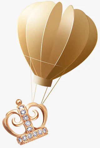 热气球金属质感免抠