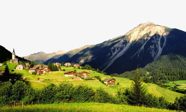 阿尔卑斯山风景图免抠