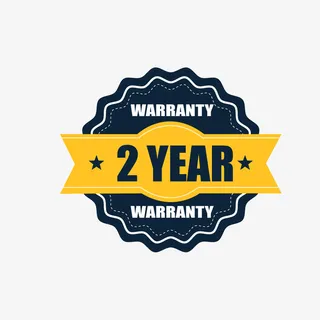 蓝色奖牌2年质保标志PNG免抠