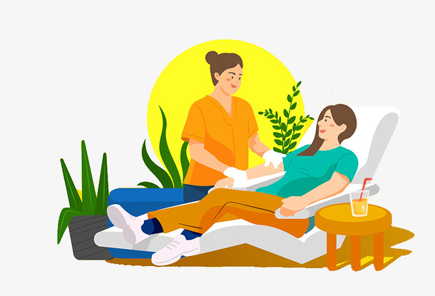 按摩养生推拿spa保健活动健康横幅配图免抠