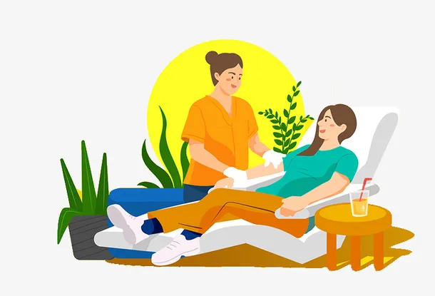 按摩养生推拿spa保健活动健康横幅配图免抠