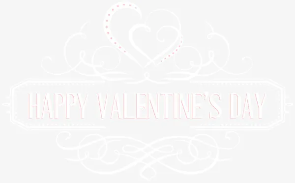 情人节标语带花纹免抠