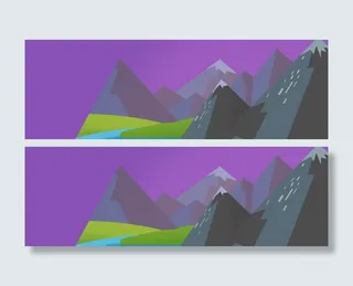 扁平背景banner设计免抠