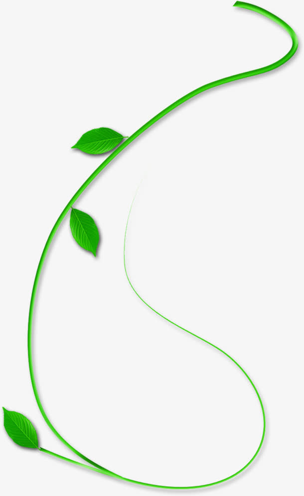 绿色清新植物树藤装饰图案免抠