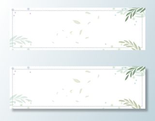 绿色清新植物花纹电商banner高清扁平简约背景