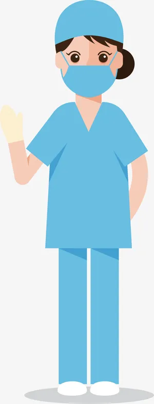 戴着口罩的女医生免抠