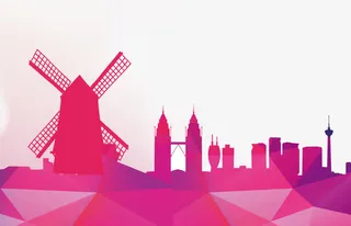 浪漫城市剪影免抠