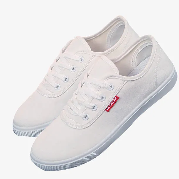 轻便白色平底鞋免抠