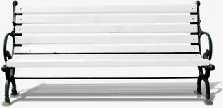 白色公园长椅免抠