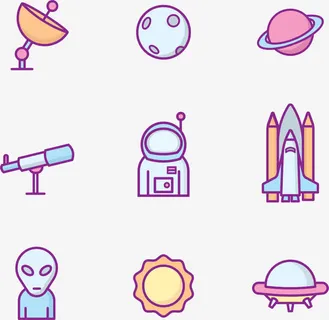 航天宇宙卡通图标免抠