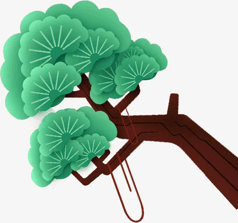 手绘国潮松树中国风古风免抠手绘/卡通手绘元素
