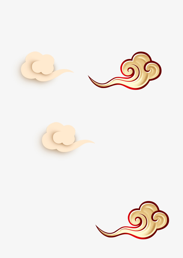 金色的卷云纹免抠