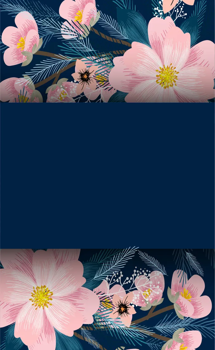 深蓝色鲜花矢量背景高清