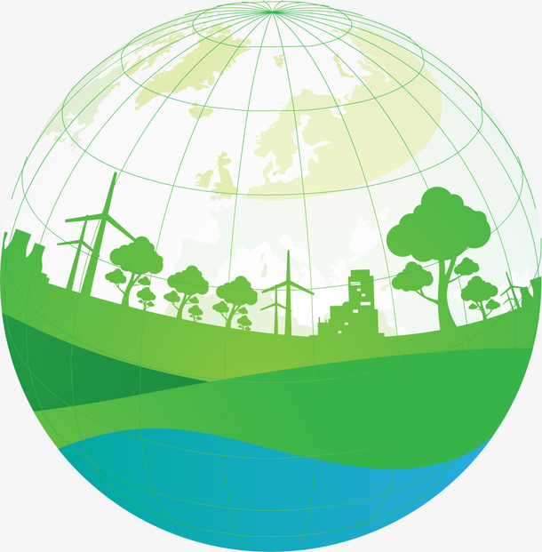 世界地球日绿色地球免抠