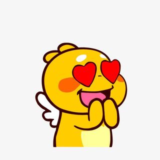 卡通可爱眼冒爱心欢呼的小恐龙免抠