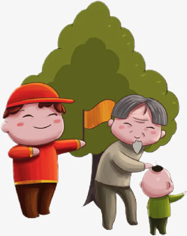 手绘志愿者服务免抠