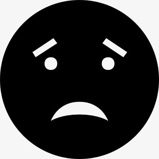 担心黑色的表情符号图标免抠